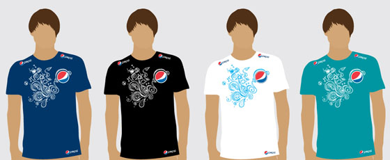 Projeto inicial das camisas com as quatro opções de cores